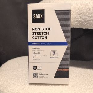 SAXX Non-Stop Stretch Cotton Boxer Brief - Gray and Orange